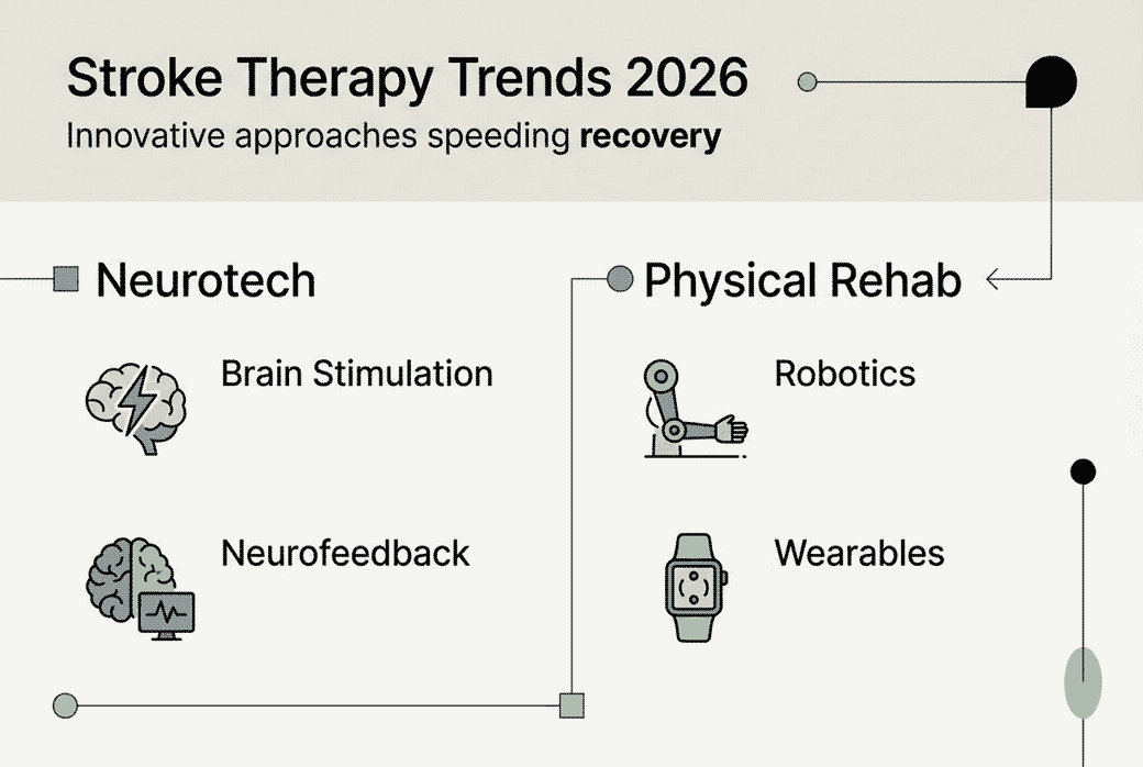 Infografika: kluczowe terapie rehabilitacji po udarze